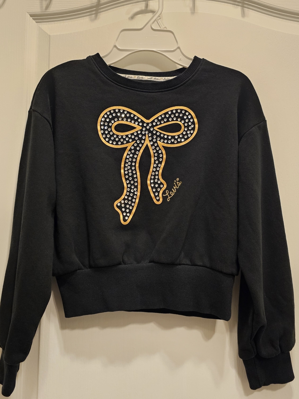 Levi's Black Embellished Bow Crewneck Sweatshirt